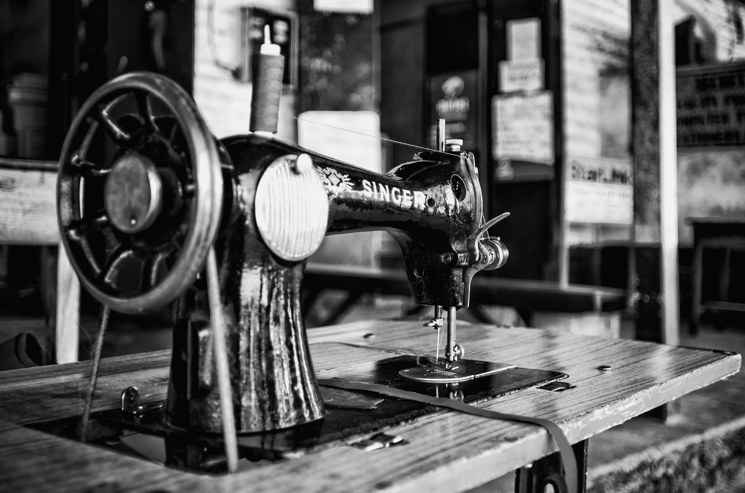 Botswana Stitch in Time A vintage Singer sewing machine in Botswana.